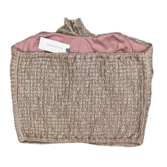 NWT Anthropologie Ruffled Metallic Tube Top - Picture 6 of 7